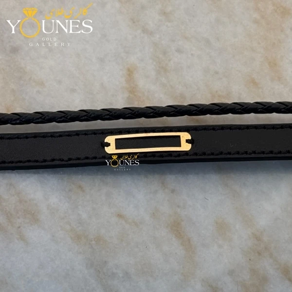 دستبند طلا چرم مردانه L142
